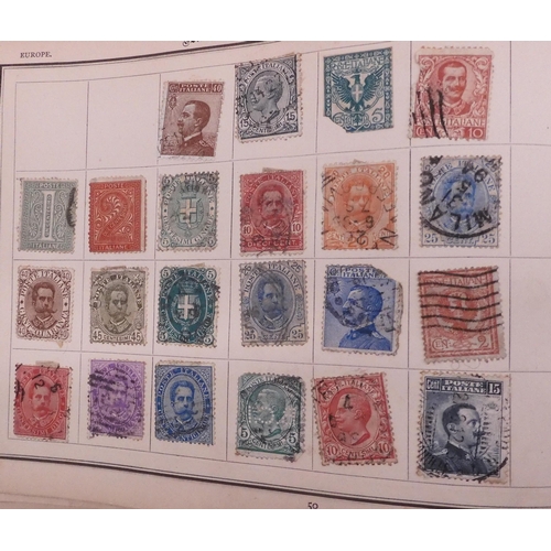 509 - A small collection in an Improved Postage Stamp Album circa 1891 with good G.B. India, Hong Kong, Za... 