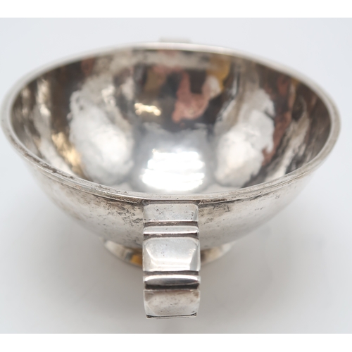 2458 - JOHN FINLAYSON LANG;A Scottish Arts and Crafts style silver twin-handled bowl, Edinburgh 1945, of si... 