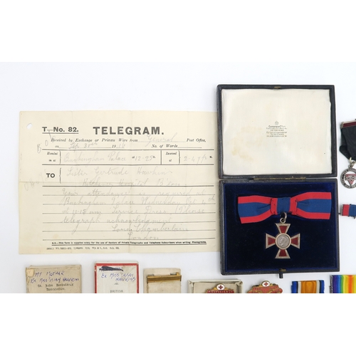 2551 - A COLLECTION OF WW1 NURSING MEDALS AND BADGES PERTAINING TO THREE SISTERS Comprising an R.R.C. medal... 