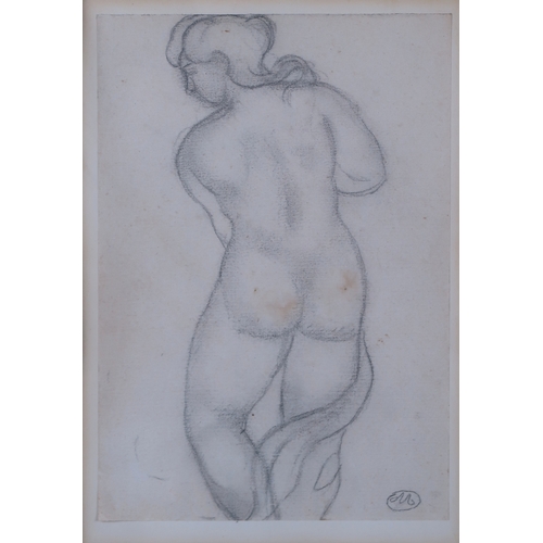 2964 - ARISTIDE MAILLOL (FRENCH 1861-1944)STANDING NUDE Pencil on paper, bears monogram lower right, laid d... 