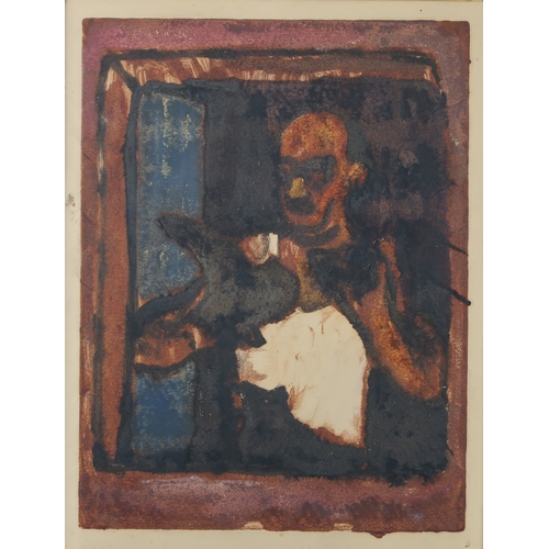 2966 - ALBERTO MORROCCO OBE RSA RSW RP RGI LLD DUniv (SCOTTISH 1917-1998)THE SHOEMAKERMonotype/mixed media,... 