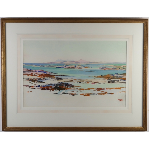 2973 - MARY HOLDEN BIRD (SCOTTISH 1900-1978)GOLDEN MORNING MORARWatercolour, signed with monogram lower rig... 