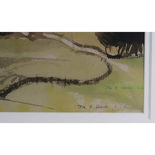 2977 - TOM SHANKS RSW RGI PAI (SCOTTISH 1921-2020)FARM, KILBARCHANWatercolour on buff paper, signed lower r... 