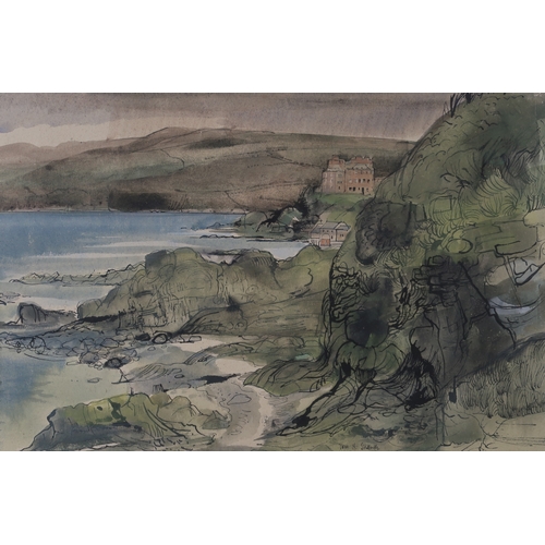 2978 - TOM SHANKS RSW RGI PAI (SCOTTISH 1921-2020)CULZEANInk and watercolour, signed lower right, 34.5 x 52... 