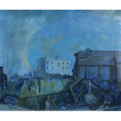 2990 - ERNEST HOOD (SCOTTISH 1932-1988)DEMOLITION AT PORT DUNDAS (GLASGOW)Oil on canvas, signed lower left,... 