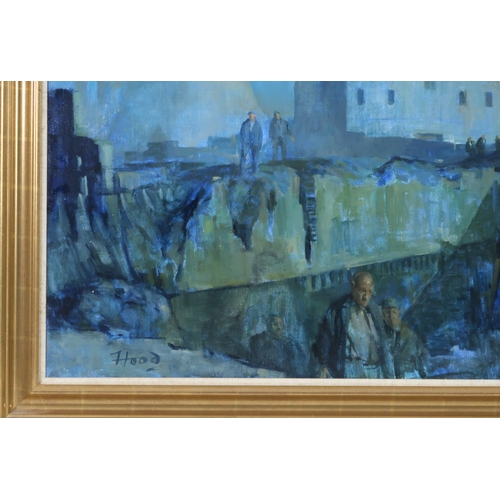 2990 - ERNEST HOOD (SCOTTISH 1932-1988)DEMOLITION AT PORT DUNDAS (GLASGOW)Oil on canvas, signed lower left,... 