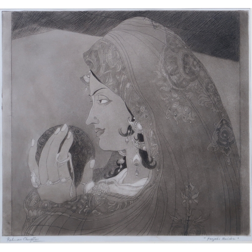 2993 - ABDUR RAHMAN CHUGHTAI (PAKISTANI 1897-1975)PUNJABI MAIDENEtching and aquatint, signed and inscribed ... 