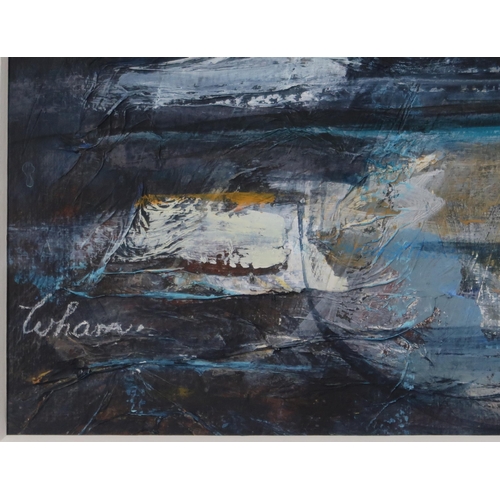 1003 - PEGGY WHAM (SCOTTISH CONTEMPORARY) SEVEN O'CLOCK SUNDOWN Acrylic on paper, signed lower le... 