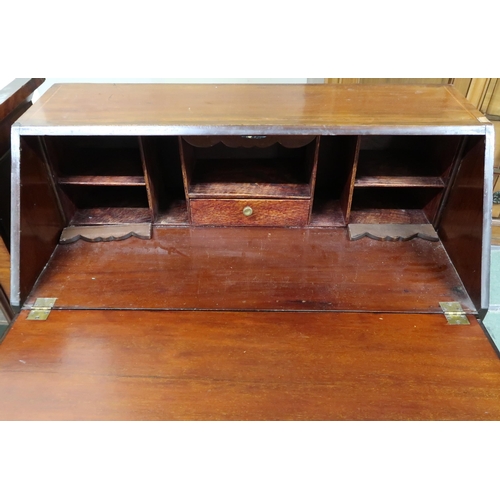 102 - A lot comprising 20th century mahogany writing bureau, 94cm high x 76cm wide x 39cm deep and a Victo... 