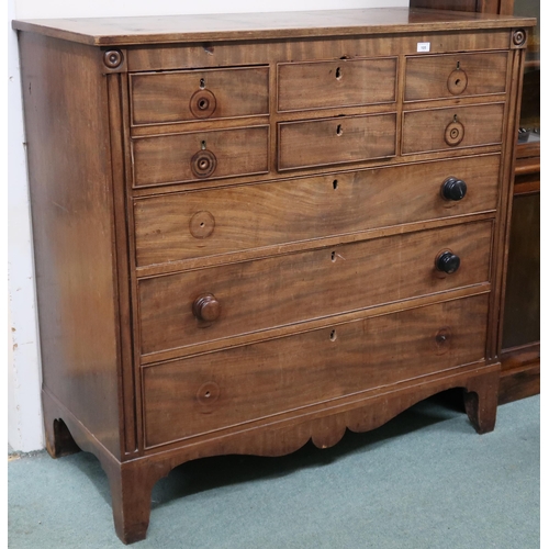 105 - A Victorian mahogany Scotch style chest with two short drawers flanked by deep drawers over three lo... 