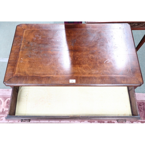 18 - A Victorian mahogany and walnut veneered kneehole writing desk with single long drawer over single s... 