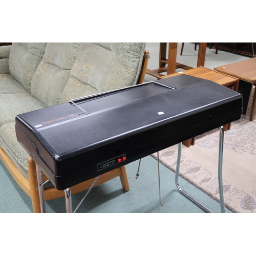 73A - A circa 1970s GEM Sprinter 49 electric organ on folding tubular steel supports, 85cm high x 96cm wid... 