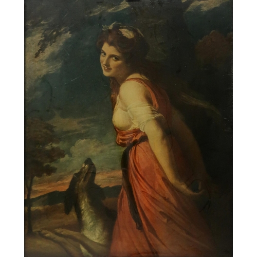 906 - AFTER GEORGE ROMNEY Emma Hamilton, augmented print on board, 63 x 50cm