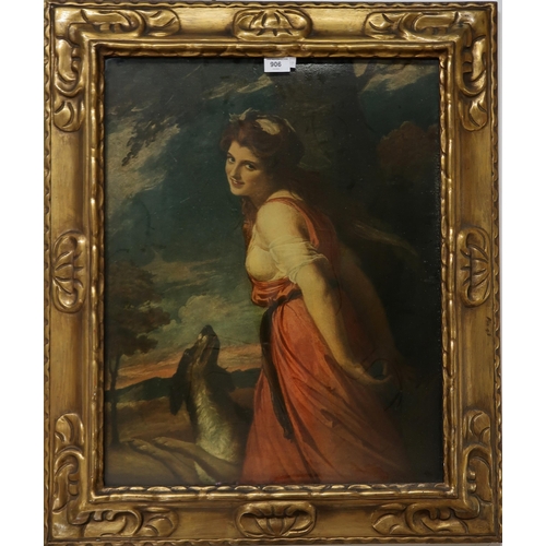 906 - AFTER GEORGE ROMNEY Emma Hamilton, augmented print on board, 63 x 50cm