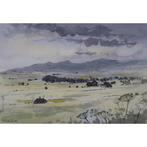 977 - ALASTAIR FLATTELY (SCOTTISH 1922-2009) BENNACHIE FROM THE NORTH Watercolour and ink on pap... 