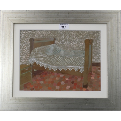 983 - CYNTHIA WALL (ENGLISH 1927-2012) THE BEDROOM Watercolour, signed lower left, 23 x 30cm&nbs... 