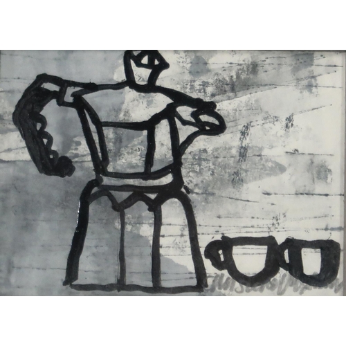 986 - CHRISTINE MCARTHUR RSW RGI (SCOTTISH b.1953) LINEAR COFFEE POT I Mixed media on board, sig... 