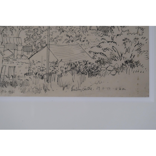 999 - TOM HOVELL SHANKS RSW RGI PAI (SCOTTISH 1921-2020) BALLYCASTLE Ink on paper, signed bottom... 