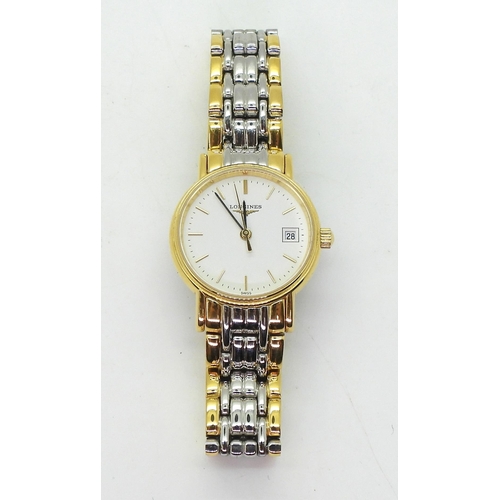 775 - A ladies Longines gold plated stainless steel wristwatch, numbers on the back of the case L4.220.2 3... 