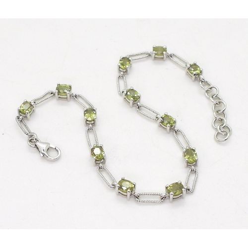 White gold hot sale peridot bracelet