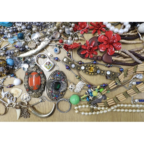 835 - A large collection of costume jewellery to include Butler & Wilson, vintage Czech glass, a scott... 