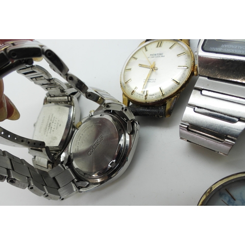 866 - A collection of wristwatches to include a ladies Tissot diameter of the case 3cm, and three vintage ... 