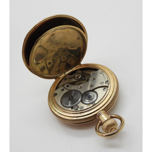 872 - A gold plated fob watch the dial signed Thomas Russell & Son Liverpool, together with a Gents vi... 