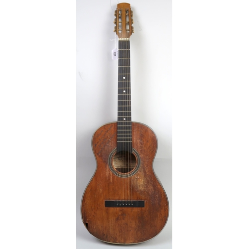 572 - WWII MILITARY INTEREST an acoustic guitar the body bearing an inscribed record of World War II battl... 