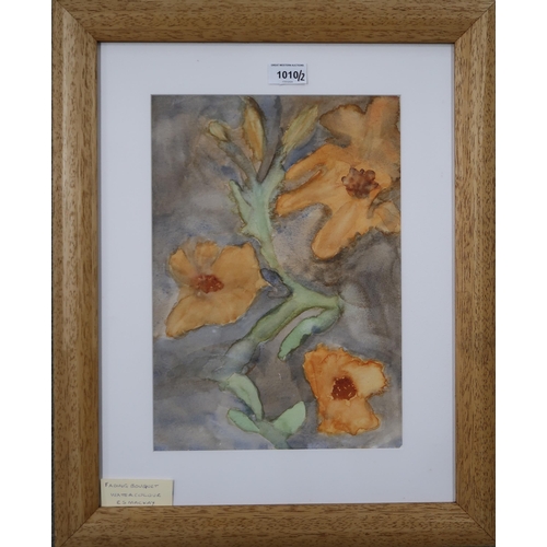 1010 - ELAINE MACKAY (SCOTTISH CONTEMPORARY) FADING BOUQUET  Watercolour, 35 x 24cm Tit... 