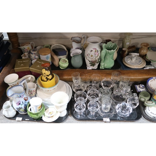 201 - A collection of decorative ceramics and glass including vases, teawares, jugs etc