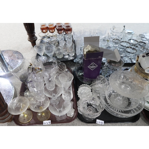 217 - A large collection of cut glass, crystal and other glassware