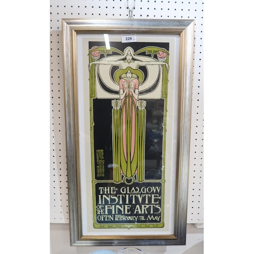 229 - Two framed reproduction posters for The Glasgow Institute of Fine Art and The Scottish Musical revie... 