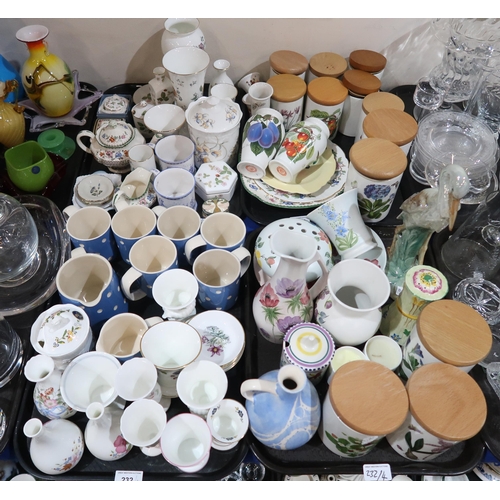 232 - A collection of ceramics including Portmierion pottery storage jars, Wedgwood vases etc