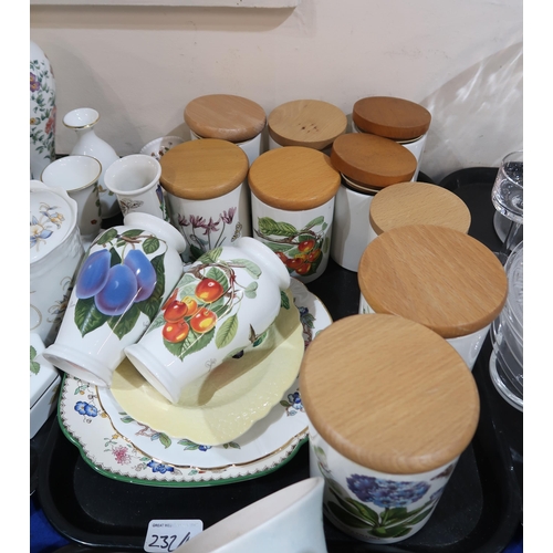 232 - A collection of ceramics including Portmierion pottery storage jars, Wedgwood vases etc