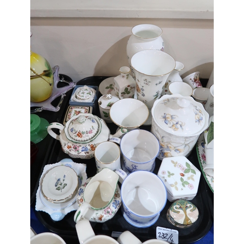 232 - A collection of ceramics including Portmierion pottery storage jars, Wedgwood vases etc