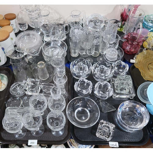 233 - A collection of glass and crystal including a Waterford candlestick, Villeroy and Boch dishes, Royal... 