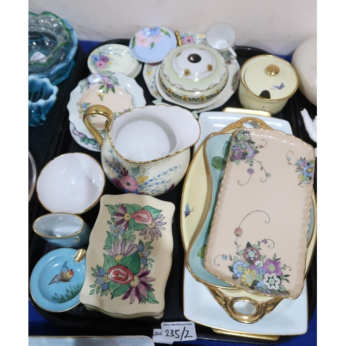 235 - Assorted lady artist painted pottery including examples by M Eunson, A B Ferrier, May Wilson and oth... 