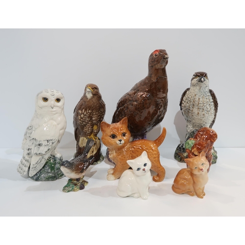 288 - A collection of Beswick animals and birds including Beatrix Potter Squirrel Nutkin