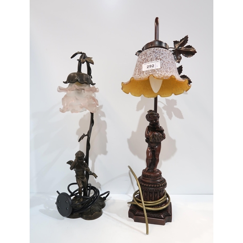 292 - Two metal figural table lamps