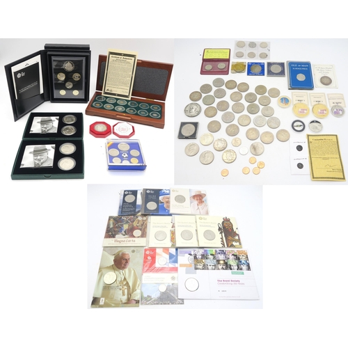 484 - A quantity of collectors' and commemorative coins, to include a cased Royal Mint 2014 Commemorative ... 