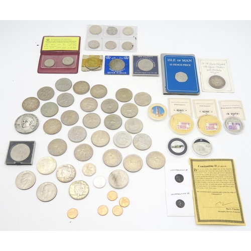 484 - A quantity of collectors' and commemorative coins, to include a cased Royal Mint 2014 Commemorative ... 