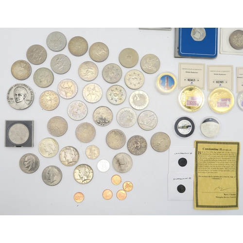 484 - A quantity of collectors' and commemorative coins, to include a cased Royal Mint 2014 Commemorative ... 