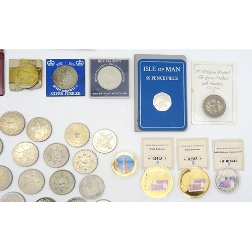 484 - A quantity of collectors' and commemorative coins, to include a cased Royal Mint 2014 Commemorative ... 