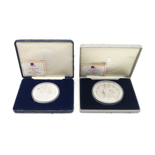 488 - Pobjoy Mint Bicentenary of America's Constitution 10 ounce and 5 ounce fine silver commemorative coi... 