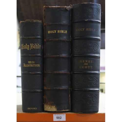 502 - Three various family bibles