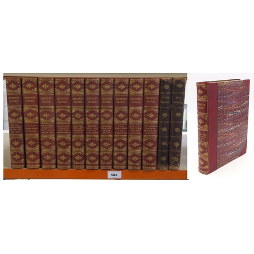 503 - Dickens, Charles WorksTen volume set, Chapman & Hall, London, undated, bound in tooled scarlet M... 