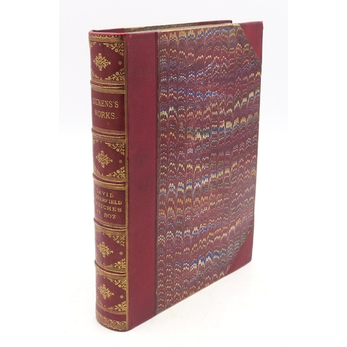 503 - Dickens, Charles WorksTen volume set, Chapman & Hall, London, undated, bound in tooled scarlet M... 