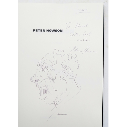 510 - Two books on the work of Peter Howson, each signed by the artist, one featuring a portrait sketch in... 