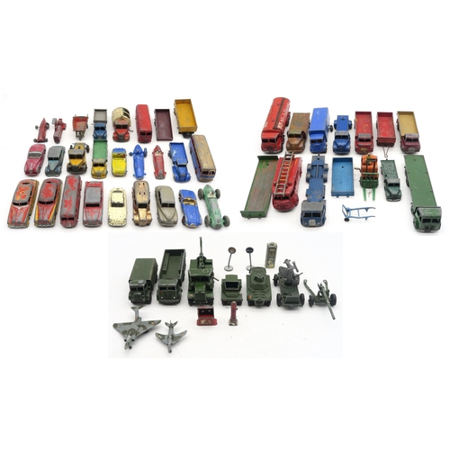 527 - A collection of play-worn Dinky Toys model vehicles, to include early and military examples