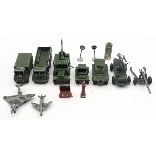 527 - A collection of play-worn Dinky Toys model vehicles, to include early and military examples